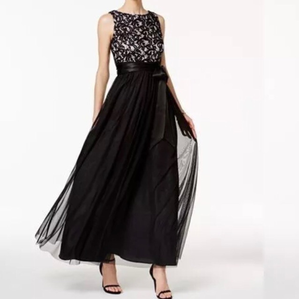 Jessica Howard Sequined Lace Mesh Gown_Size 14